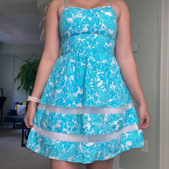 Lilly Pulitzer Ollie Fit & Flare Shorley Blue - Picture 1 of 2